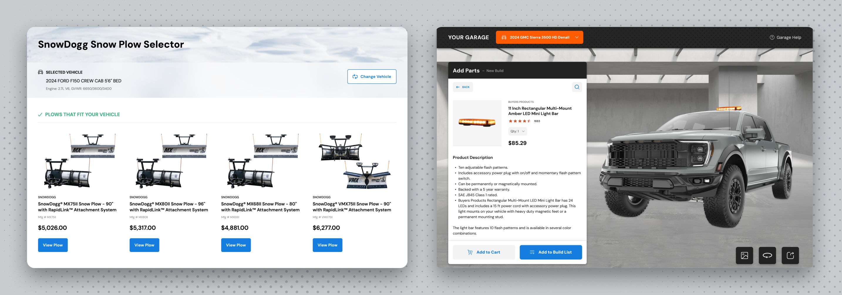 Custom Truck Equipment vehicle-aware product views