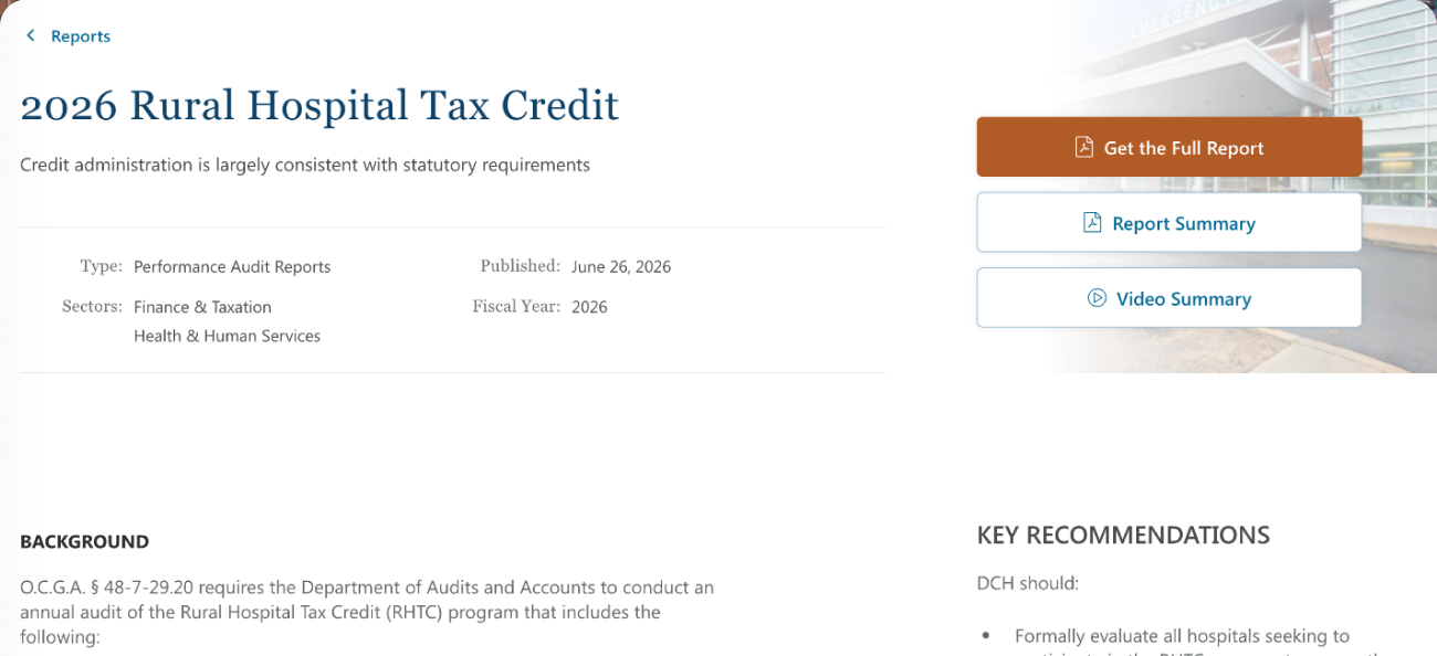 DOAA audit report page